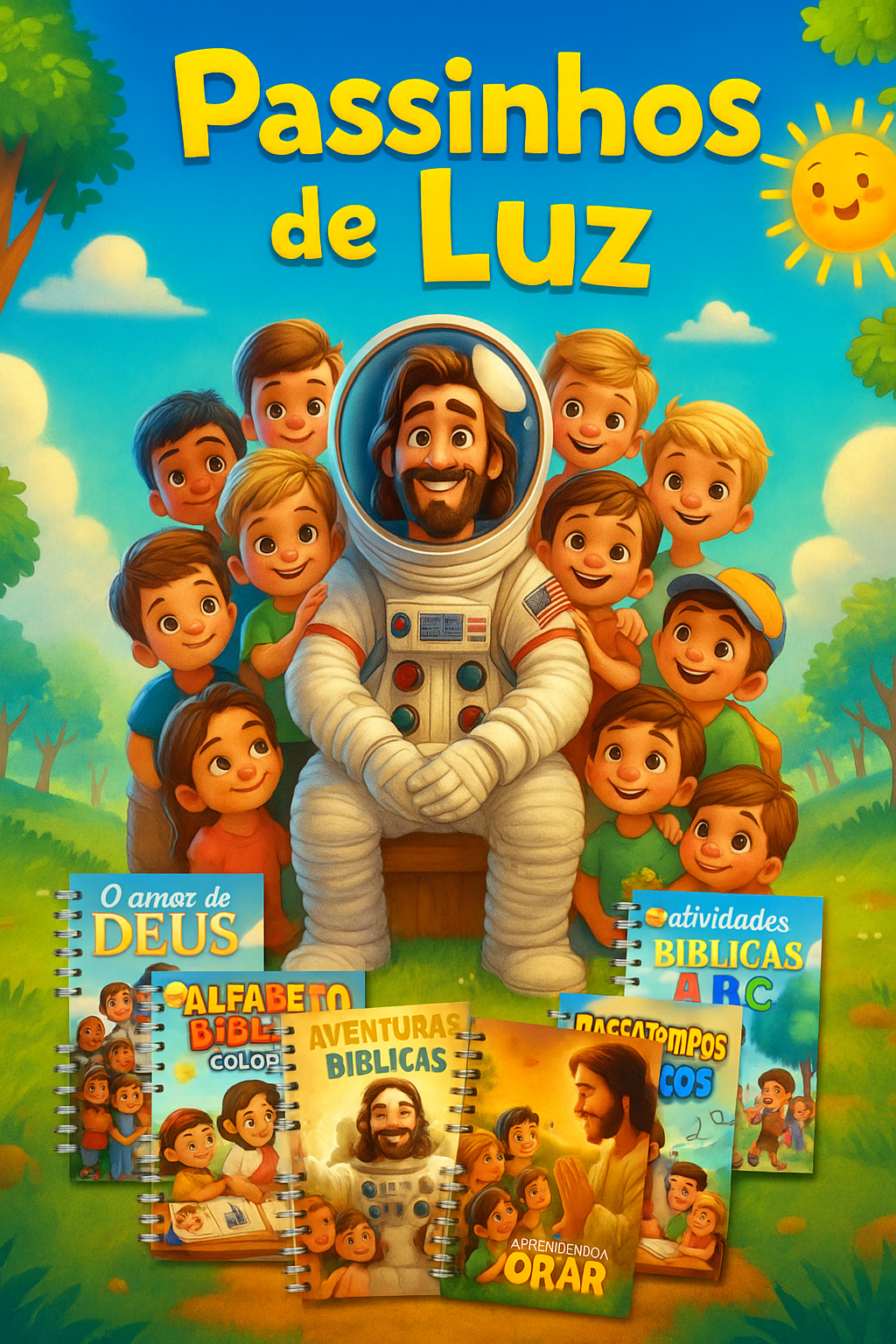 Coleção Passinhos de Luz - 12 Livros de Atividades Cristãs